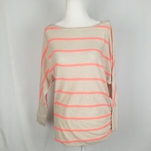 Express 3/4 Striped Shirt With Tapered Waist